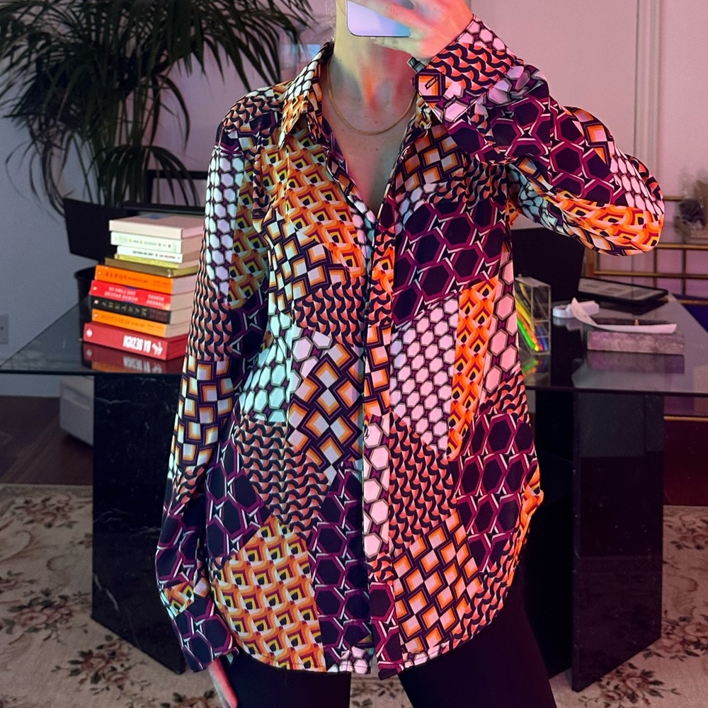 Trina Turk decorative blouse button up